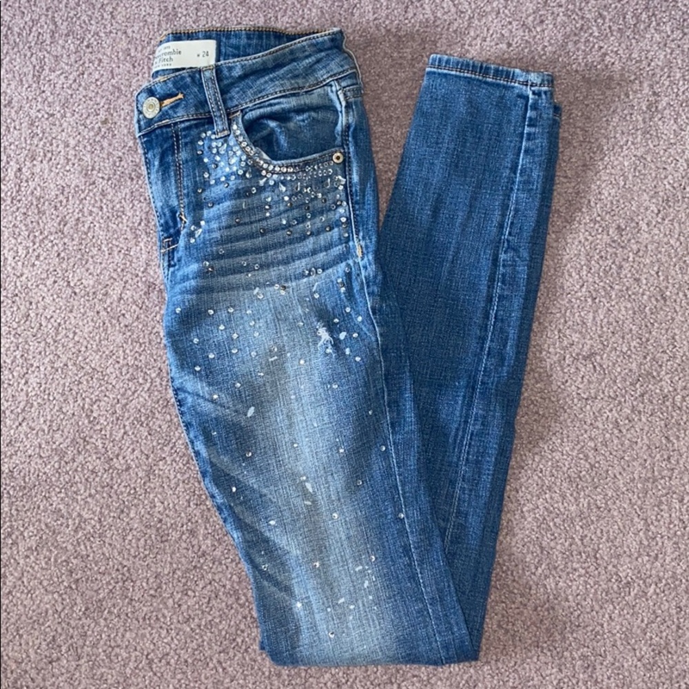 Abercrombie & Fitch Rhinestone Jeans - 00